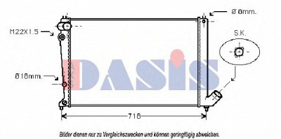 AKS DASIS 160280n -  Радиатор, охлаждение двигателя